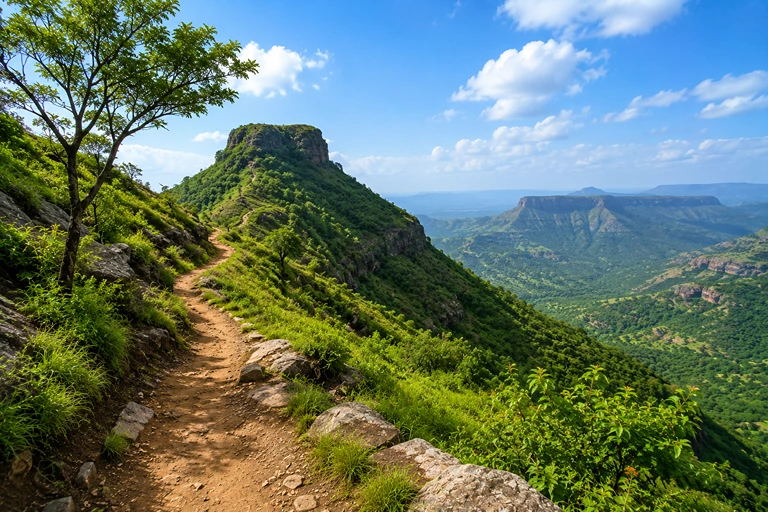 Scenic trekking trail in Gujarat