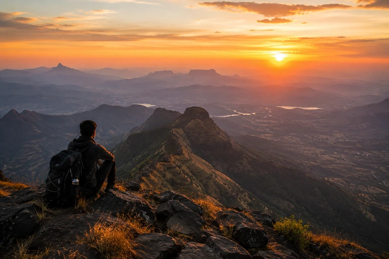 Sunrise from a Sahyadri summit